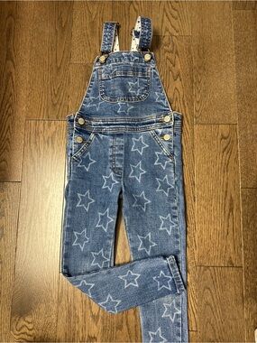 Mini Boden Denim overall with Star Print Lining - Blue